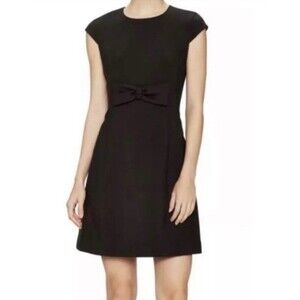 Kate Spade Black Bow Dress Crème De La Crème Stretch Crepe Retail $398 Size 6